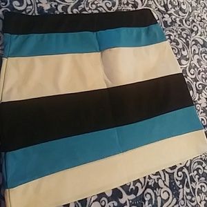 Blue ,white and,black miny skirt more info